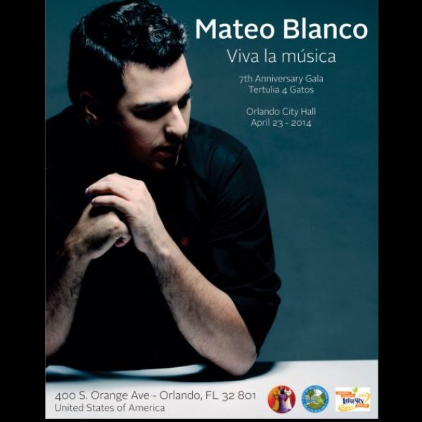 Mateo Blanco le pone pasión al canto en pro de las artes en Orlando