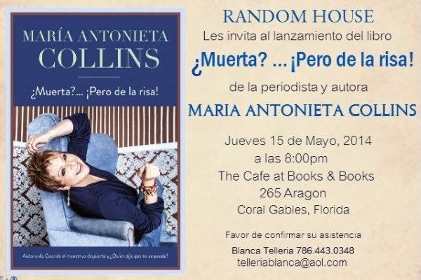 María Antonieta Collins firmará libro a su público de Miami