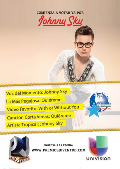 Johnny Sky una de las figuras más atractivas en votaciones de Premios Juventud